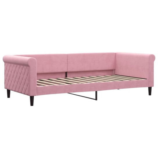 Łóżko-sofa aksamitna 2-w-1, różowa, 229x100x68 cm Zakito