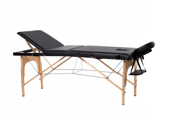 Łóżko Stół Do Masażu Drewniane Czarne 3 Segmentowe i-coucou
