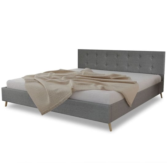 Łóżko szare, drewniane, VidaXL, z materacem, 211x185x75 cm vidaXL
