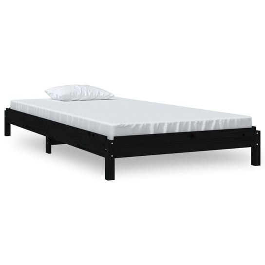 Łóżko sztaplowane z drewna - czarne, 196,5x81,5x22 Inna marka