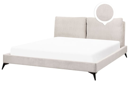 Łóżko sztruksowe 180 x 200 cm jasnobeżowe MELLE Beliani
