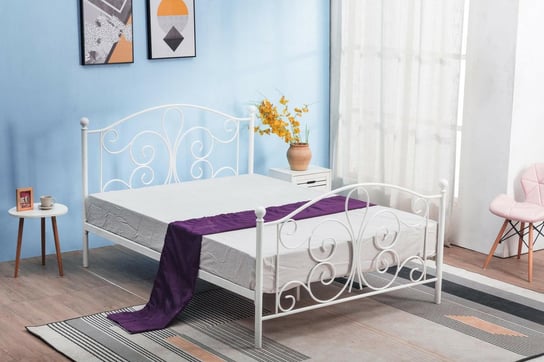 Łóżko Tala 120 cm metalowe biały Intesi