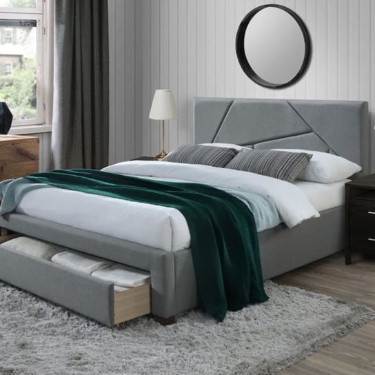 Łóżko tapicerowane Amy 160x200 cm, szare Style Furniture