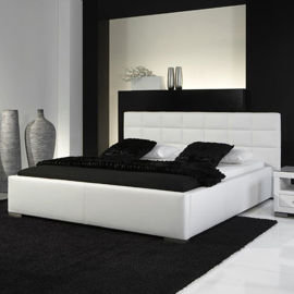 Łóżko tapicerowane białe Veronica, 160x200 cm Fato Luxmeble