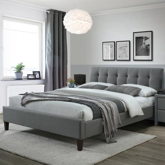 Łóżko tapicerowane Carmen 160x200 cm, szare Style Furniture