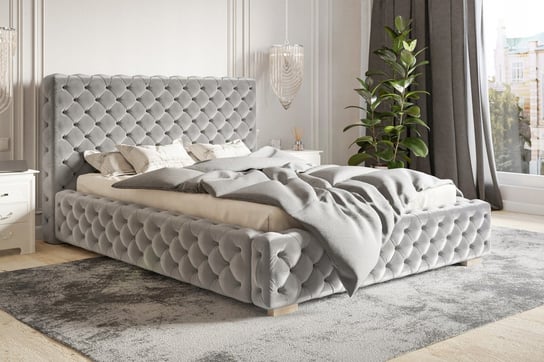Łóżko tapicerowane do sypialni z pojemnikiem i stelażem WERSAL 120x200 Home Design