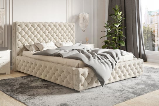 Łóżko tapicerowane do sypialni z pojemnikiem i stelażem WERSAL 140x200 Home Design