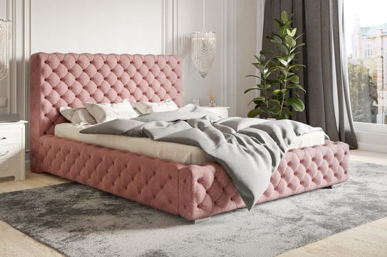 Łóżko tapicerowane do sypialni z pojemnikiem i stelażem WERSAL 200x200 Home Design
