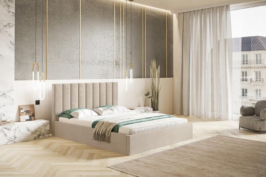 Łóżko tapicerowane do sypialni z pojemnikiem SEWILLA SLIM 180x200 Home Design