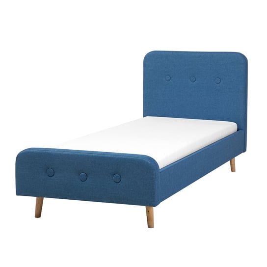 Łóżko tapicerowane, niebieskie, Beliani Rennes, 90x200 cm Beliani