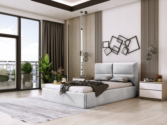 Łóżko tapicerowane podwójne do sypialni ALICANTE SLIM 120x200 Home Design