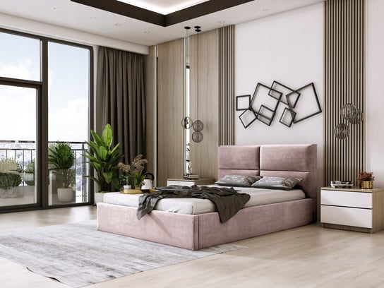 Łóżko tapicerowane podwójne do sypialni ALICANTE SLIM 180x200 Home Design