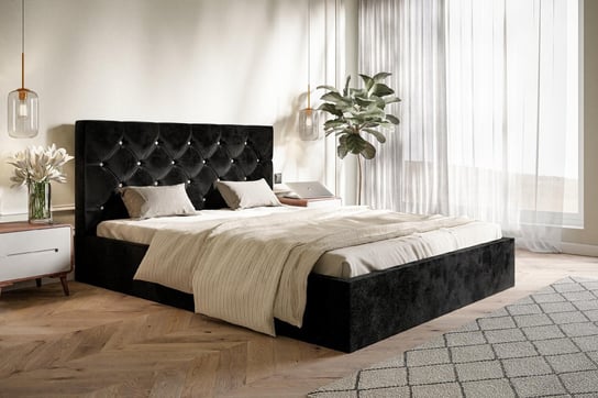 Łóżko tapicerowane podwójne z pojemnikiem GLAMOUR SLIM 120x200 Home Design