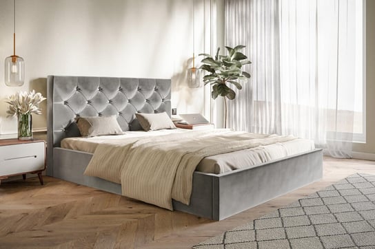 Łóżko tapicerowane podwójne z pojemnikiem GLAMOUR SLIM 140x200 Home Design