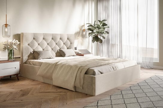 Łóżko tapicerowane podwójne z pojemnikiem GLAMOUR SLIM 160x200 Home Design