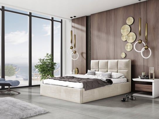 Łóżko tapicerowane podwójne z pojemnikiem MONACO SLIM 180x200 Home Design