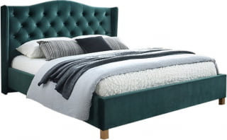 Łóżko tapicerowane podwójne Zielone-velvet 180x200 Signal