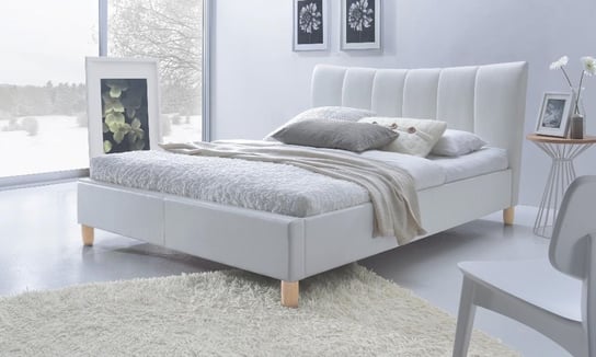 Łóżko tapicerowane Sue 160x200 cm, białe Style Furniture
