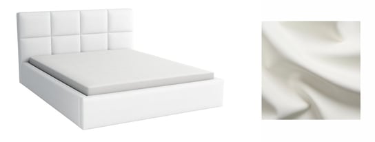 Łóżko Tapicerowane Z Materacem 140X200 - Alaska A04 - Biały | Cayenne C1115 BONNI