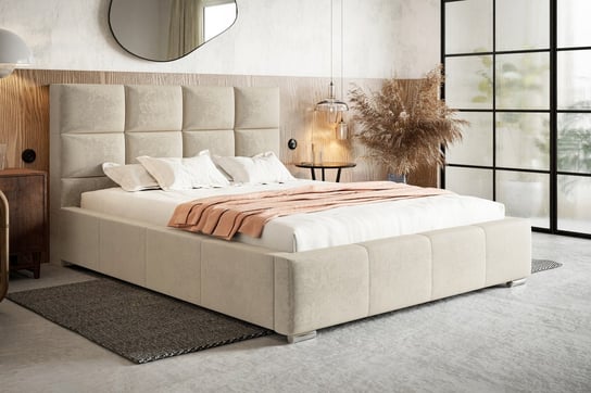 Łóżko tapicerowane z pojemnikiem i stelażem do sypialni MONACO 180x200 Home Design