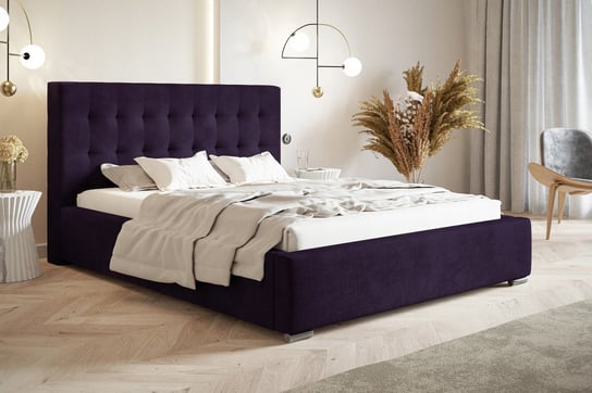 Łóżko tapicerowane z pojemnikiem i stelażem LONDON 160x200 Home Design