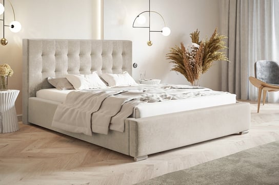 Łóżko tapicerowane z pojemnikiem i stelażem LONDON 200x200 Home Design