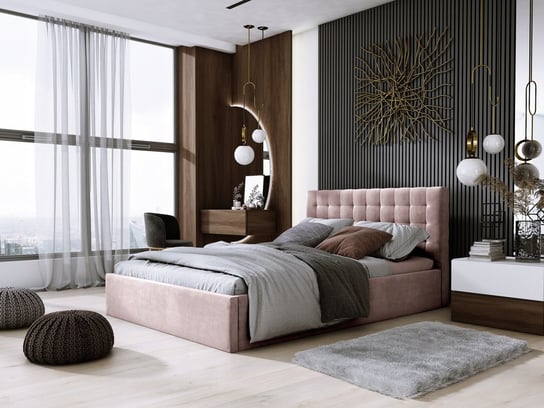 Łóżko tapicerowane z pojemnikiem i stelażem LONDON SLIM 160x200 Home Design