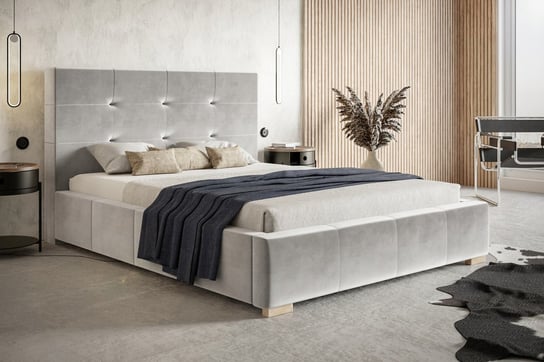 Łóżko tapicerowane ze stelażem i pojemnikiem do sypialni KIEV 160x200 Home Design