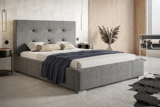 Łóżko tapicerowane ze stelażem i pojemnikiem do sypialni KIEV 180x200 Home Design