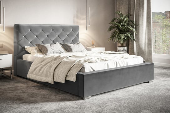 Łóżko tapicerowane ze stelażem i pojemnikiem GLAMOUR 140x200 Home Design