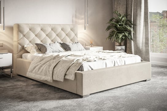 Łóżko tapicerowane ze stelażem i pojemnikiem GLAMOUR 160x200 Home Design