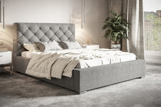 Łóżko tapicerowane ze stelażem i pojemnikiem GLAMOUR 200x200 Home Design