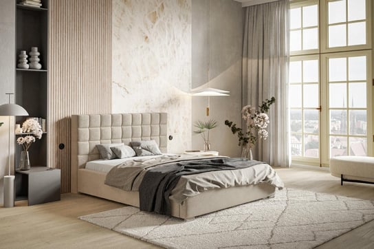 Łóżko tapicerowane ze stelażem i pojemnikiem LONDON PREMIUM 120x200 Home Design