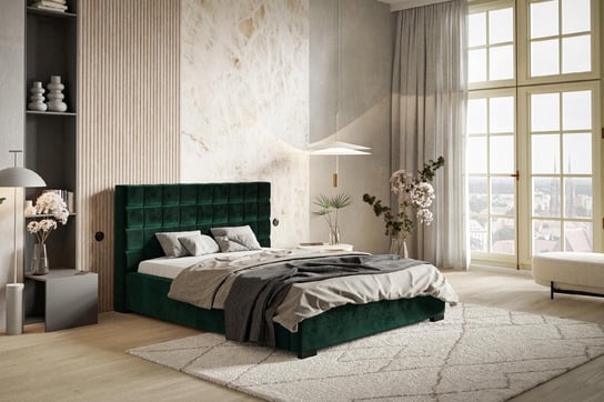 Łóżko tapicerowane ze stelażem i pojemnikiem LONDON PREMIUM 140x200 Home Design