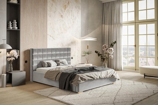 Łóżko tapicerowane ze stelażem i pojemnikiem LONDON PREMIUM 180x200 Home Design