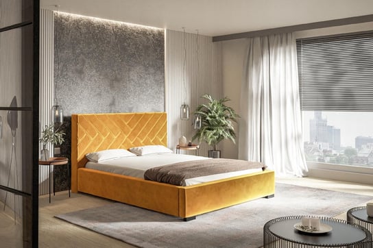 Łóżko tapicerowane ze stelażem i pojemnikiem MALMO PREMIUM 160x200 Home Design