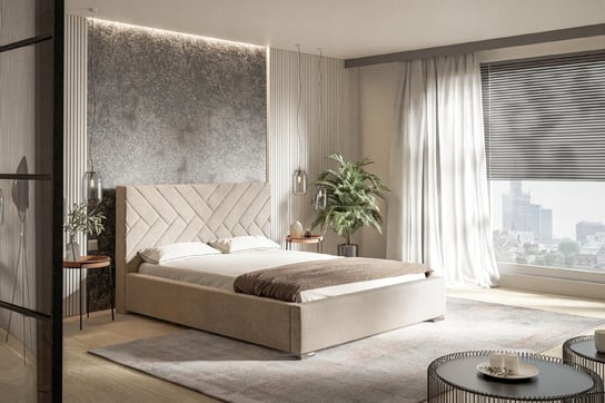 Łóżko tapicerowane ze stelażem i pojemnikiem MALMO PREMIUM 180x200 Home Design