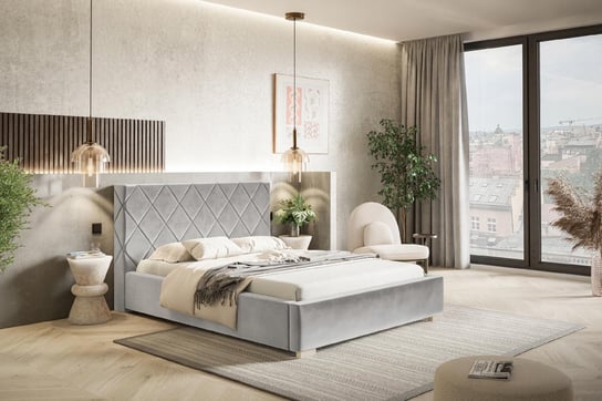 Łóżko tapicerowane ze stelażem i pojemnikiem MILANO PREMIUM 180x200 Home Design