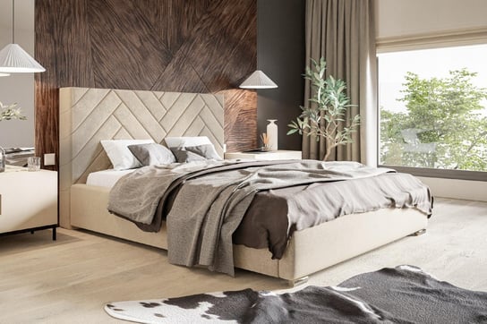 Łóżko tapicerowane ze stelażem i pojemnikiem OSLO PREMIUM 140x200 Home Design