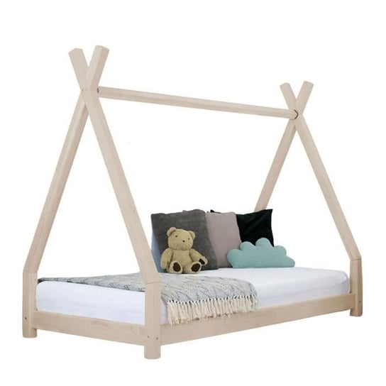 Łóżko tipi dla dzieci GENERIQUE - NAKANA - 80 x 180 cm - Drewno - Beż Youdoit