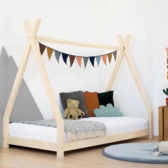 Łóżko tipi dla dzieci NAKANA - lite drewno - naturalny lakier - 120 x 180 cm Inna marka