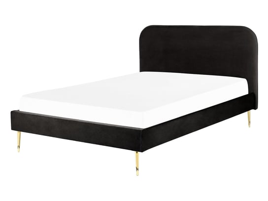 Łóżko welurowe 140 x 200 cm czarne FLAYAT Beliani