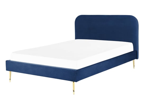 Łóżko welurowe 140 x 200 cm niebieskie FLAYAT Beliani