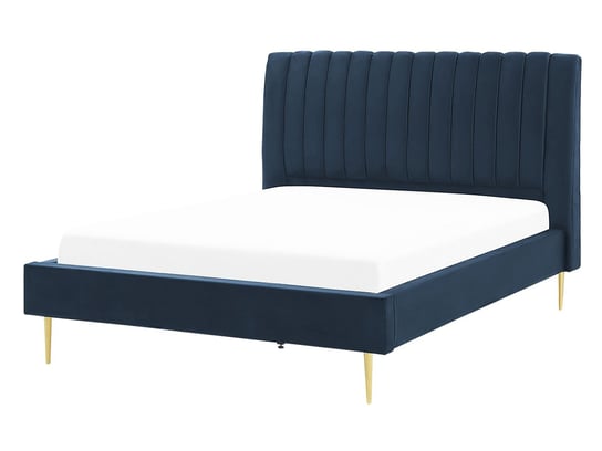 Łóżko welurowe 140 x 200 cm niebieskie MARVILLE Beliani