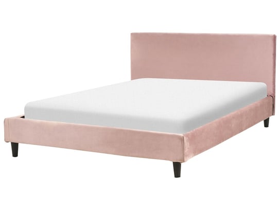 Łóżko welurowe 140 x 200 cm różowe FITOU Beliani