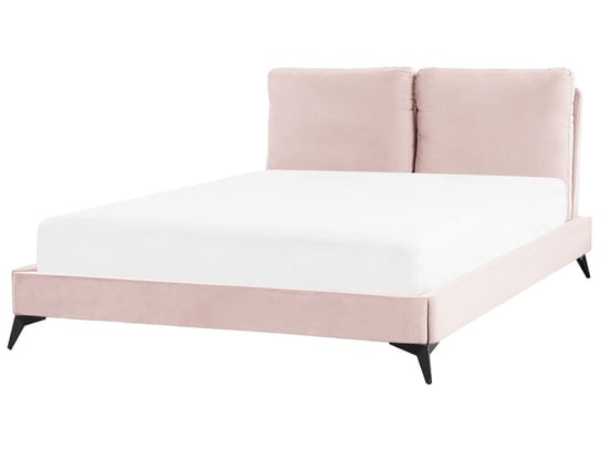 Łóżko welurowe 140 x 200 cm różowe MELLE Beliani