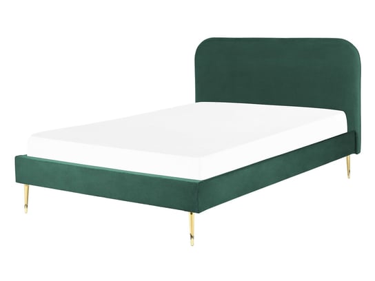 Łóżko welurowe 140 x 200 cm zielone FLAYAT Beliani
