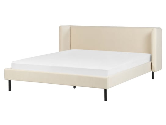 Łóżko welurowe 160 x 200 cm beżowe ARETTE Beliani