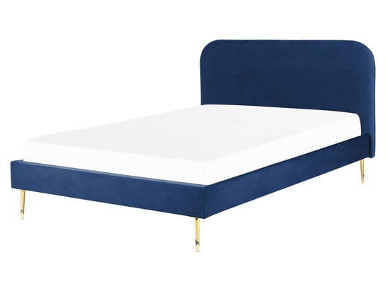 Łóżko welurowe 160 x 200 cm niebieskie FLAYAT Beliani