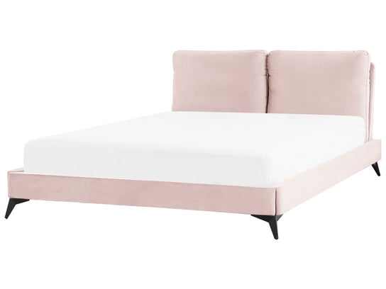 Łóżko welurowe 160 x 200 cm różowe MELLE Beliani